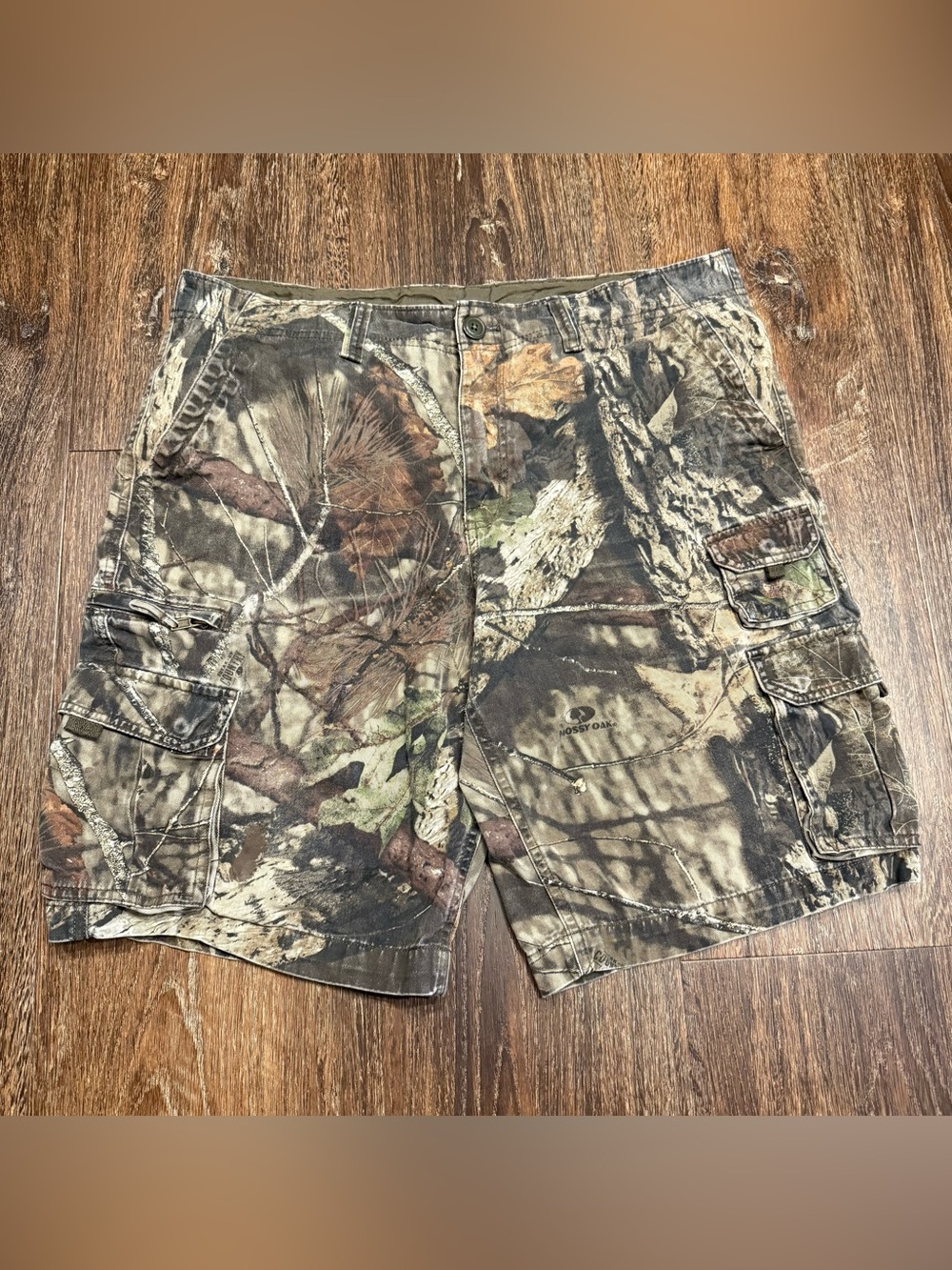VTG Faded Glory Mossy Oak Camo Cargo Shorts Men Sz.38 Baggy Y2K Summer Skate